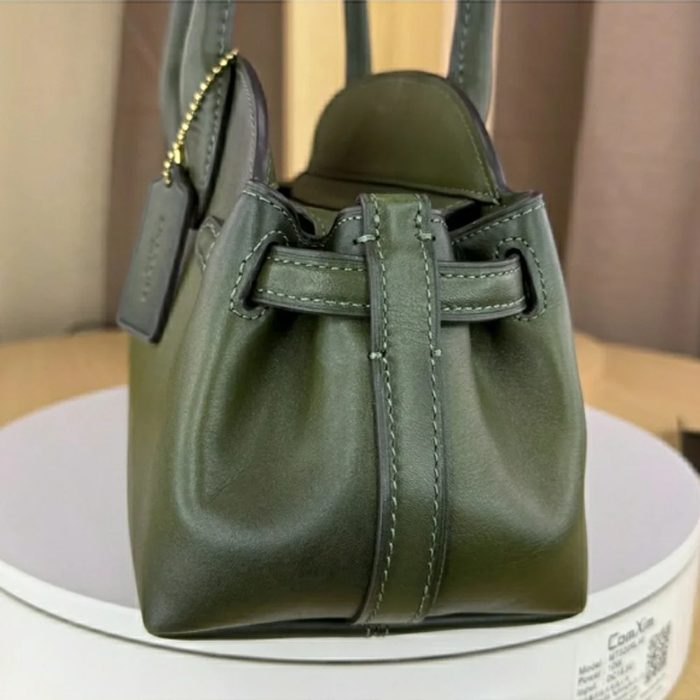 Coach Olive Green Leather Empire Carry All Shoulder Bag (NWOT) - Picture 5 of 16